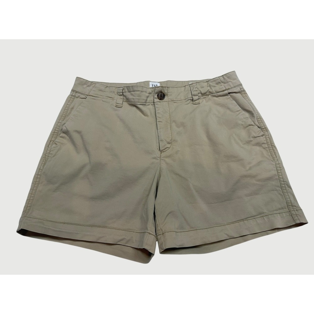 Gap Womens Khaki City‎ Short Tan Cotton Twill Chino Shorts Size 6 Mid Rise 4.5in
